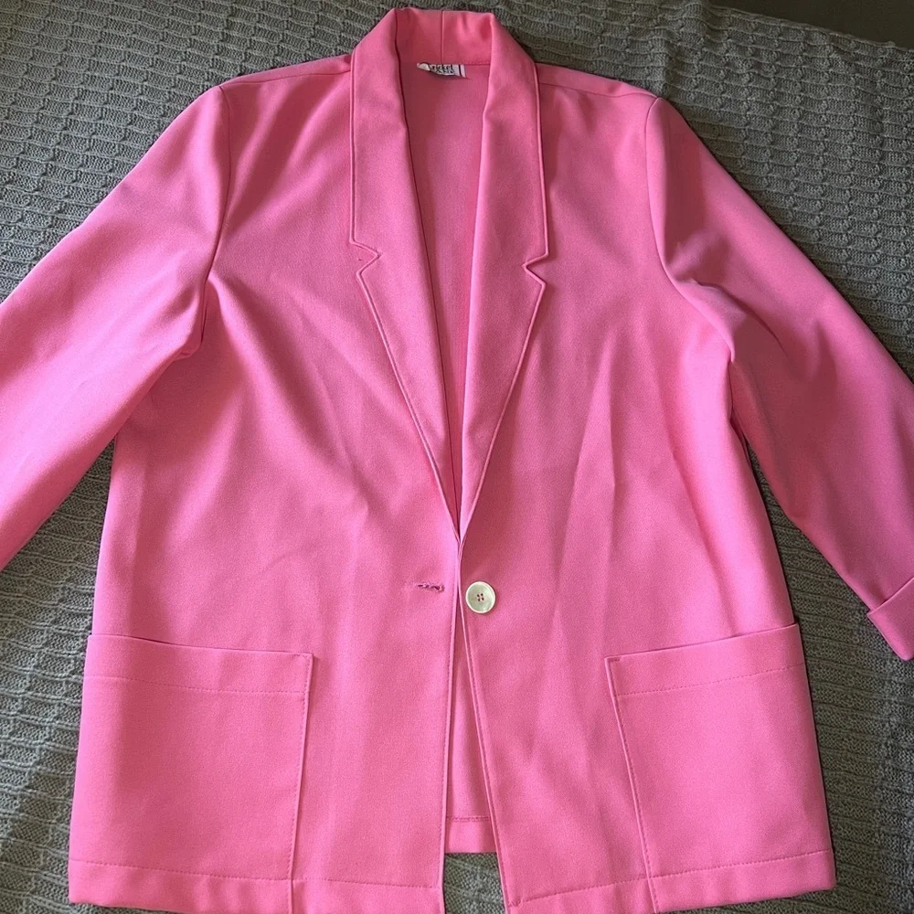 Vintage Cricket Lane  apricot colored blazer one button blazer light blazer - Picture 2 of 11